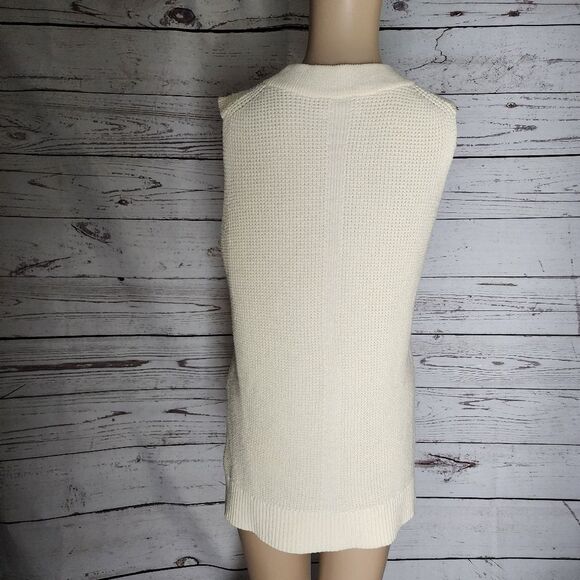 Paper Denim & Cloth Cream Sleeveless Wool Sweater XS - Picture 3 of 10